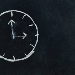 Analog Clock Sketch in Black Surface