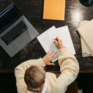 A Woman Sitting at the Table